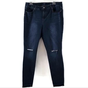 Kaari Blue Curvy Raw Hem Skinny Jean Size 14W